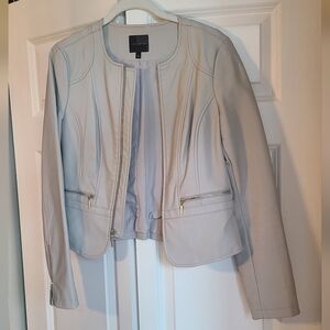 The Limited Grey Faux Leather Moto Jacket